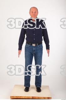 Whole body deep blue shirt jeans of Ed 0001